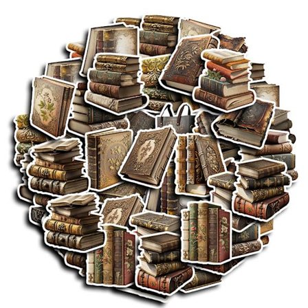 Vintage Pappersklistermärken Set - 100 st för Dagböcker, DIY Hantverk (Bok)