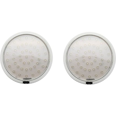 2 stk 12V LED taklampe med av/på-bryter for campingvogn/bobil/tilhenger/båt, overflatemontert