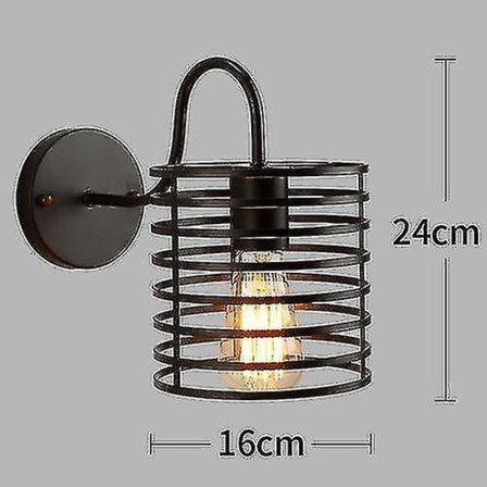 Attic Iron Black Lampshade Old-fashioned Shrouded Wall Lamp Indoor Lighting Wall Lamp (H Type)