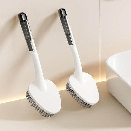 Hushållsspringa rengöringsborste, badrumshörn borste, triangulär golvsöm borste, badrumsgolv, toalett inget dött hörn - Klassisk vit 2 st