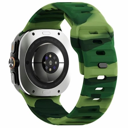 KALEBOL Samsung Galaxy Watch Ultra 47mm Silikonarmband Wave Sportarmband - Militärgrön / Kamouflage