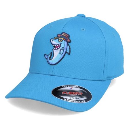 Kiddo Cap - Blå flexfit Keps - Kids Cool Sharky Hawaii Ocean Blue Flexfit @ Hatstore