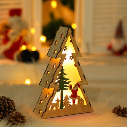 Juldekorationer Julgranmodell liten trä nattlampa