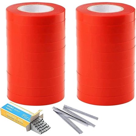 Plantebinding Maskin, Vine Binding Verktøy med 20 Ruller Tape og en Eske med Stifter, for Druer, Bringebær, Grønnsaker og Blomster
