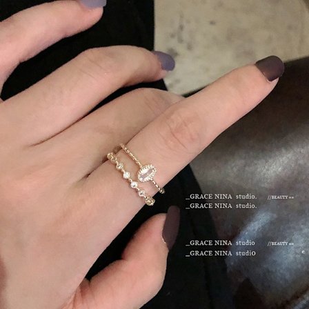 Dubbel öppen ring diamant ring smycken