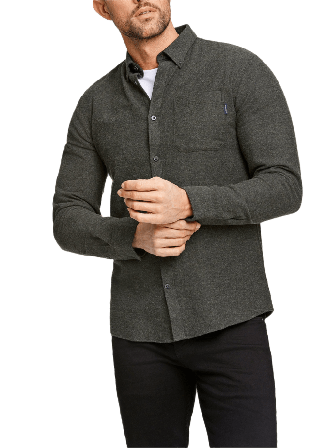 Lindbergh Brushed twill Shirt L/S Skjortor Herr Grön L