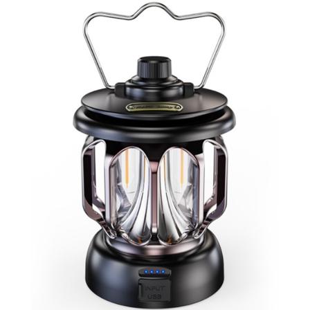 Campinglampe, genopladelig led-lampe, bærbar campinglampe USB (mørkegrøn)