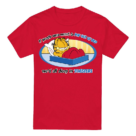 Garfield Herr Pop Out Of Bed T-Shirt XXL Röd