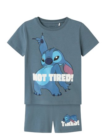 name it Nmmarush Stitch Nreg Ss Nightset Wdi - Blue - 92