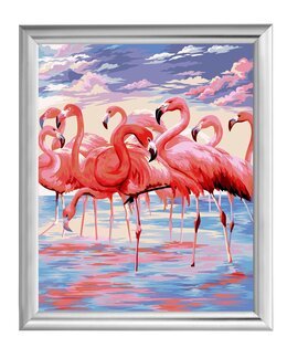 Paint by numbers Flamingos - WizardiArt