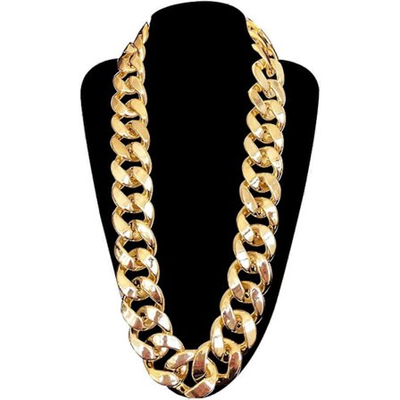 Tjockt halsband för män, Rapper Fake Gold Chain 90-tals Hip Hop Fake Gold Halsband Klädtillbehör (50"*3,3cm)