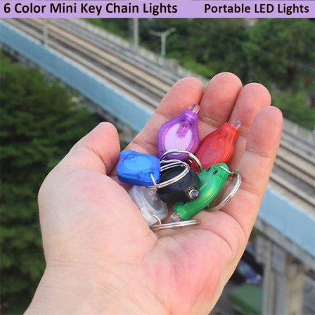 6 st Mini LED Nyckelringslampa