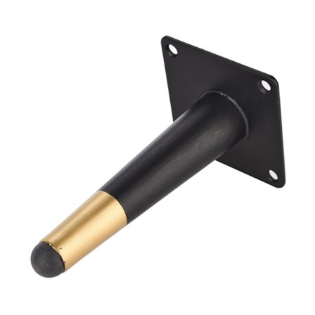 1 stk (15 cm rett avsmalnet svart med gull) Sofa ben møbler metall ben baderomsskap TV skap bord ben maskinvare støtte