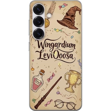 Kompatibel Mobilcover til Samsung Samsung Galaxy S25 Harry Potter Wingardium Leviosa magiske ikoner tryllestav Gylden Kugle Potter illustration