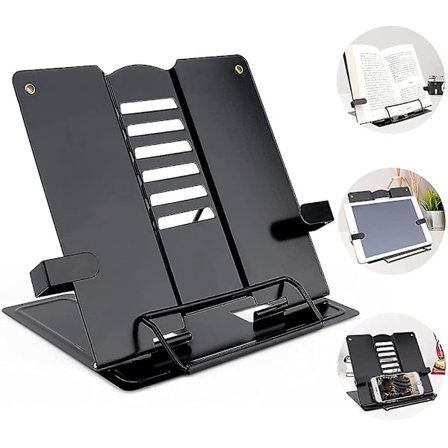 Metall lesestativ, metall bokstativ, bokstøtte svart, lesestativ kokebok