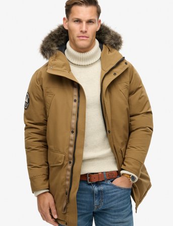 Superdry Everest Faux Fur Parka Jacket - Brown - M