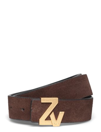 Zadig & Voltaire Zv Initiale La Belt 30Mm Suede - Brown - 90