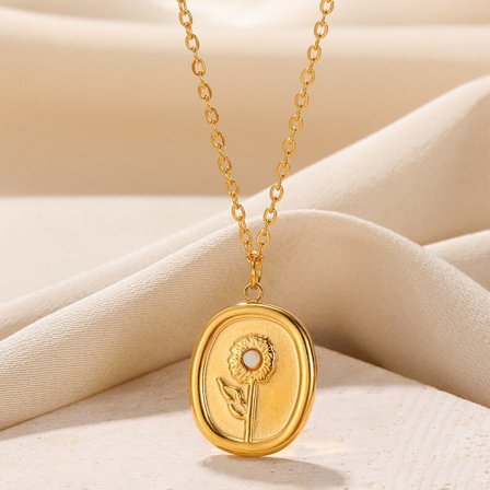 Mysticism Lucky Gold Color Evil Eye Halsband För Kvinnor Girl Amulett Smycken Rostfritt stål Avtagbart Runt hänge Halsband