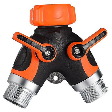 Slangedeler 2-vejs, Robust Metalforbindelse, To-vejs HaveSlangedeler, Højstrømshanetilpasning, Solid Dobbelt Y Lukkeventil Til