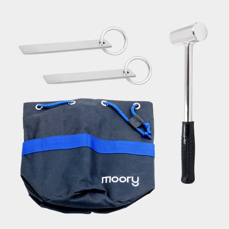 Set de piquets d’amarrage Moory Lilla, droits, acier inoxydable