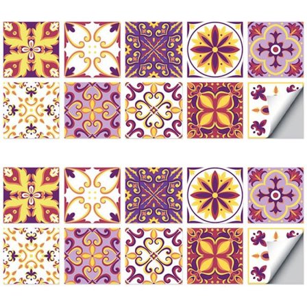 20 stk. - fliseklistermærker - vinylflisedekoration - PVC-klistermærker - til badeværelse, køkken