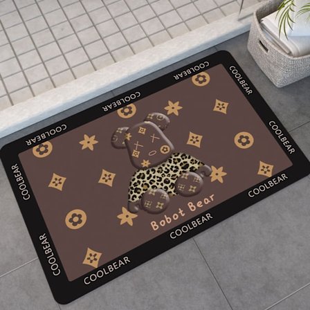 Kylpyhuoneen matto, vahva veden imeytyminen, liukumaton pohja, kylpymatto, matto kotiin, keittiöön, kylpyhuoneeseen, hotelliin, ruskea leopardikarhu 