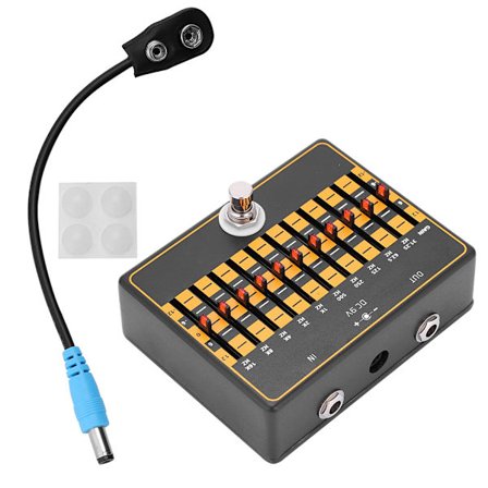 10-bands equalizer effektpedal med kabel för gitarrbastillbehör