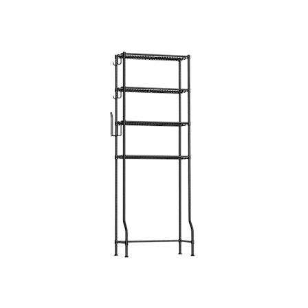 Metallinen Rootz-wc-hylly - Kylpyhuoneen järjestäjä - Säilytysteline - Tukeva rakenne - Tilaa säästävä - Helppo koota - 30 cm x 63 cm x 176 cm