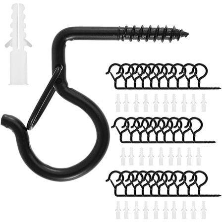 30 stk. Q-Hanger skruer, julelys ophængskroge med skrue, blomsterpotte kroge