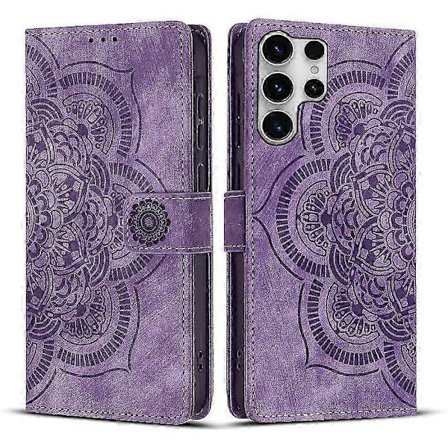 Frostat Läderfodral för Mandala Emed Retro Telefon Lila PurpleFor Samsung Galaxy S25 Ultra 5GPurple