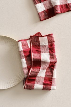 Jotex - Serviett 2-pakke Rød/hvit - MIMMI - Kjøp Servietter hos Jotex