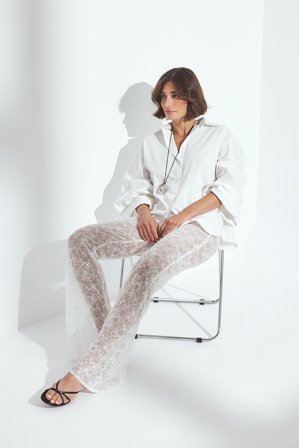 NA-KD - Bukse med blonder - Nyttårsbukser - Hvit - L