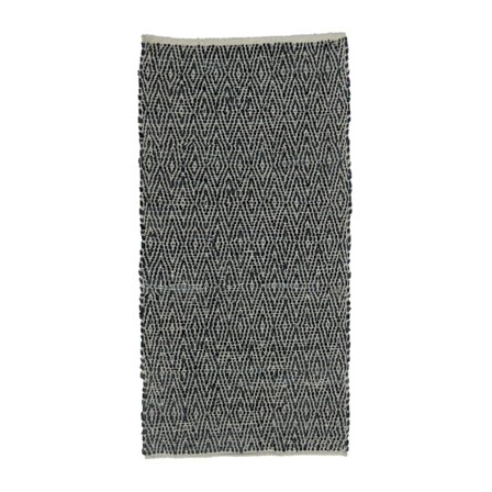 Nahkainen käytävämatto, 70x150cm, musta/beige