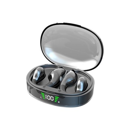 Bluetooth-hörlurar med öronklämma, smärtfria, Hifi I digital display, svart