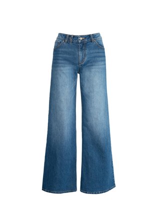 Hést Irina Wide Leg Dame - Medium Wash Blue Denim