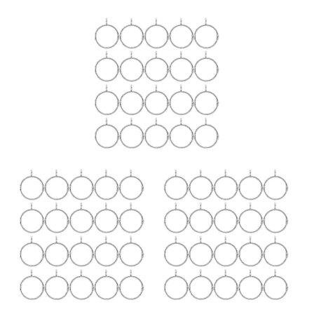60 st Öppningsbara Silver Gardinringar Öppna Och Stänga Metall Rostfria Draperiöglor Med Ögla För H