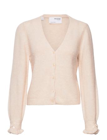 Slfsia Juma Ls Knit Cardigan B Strikkegenser Cardigan Creme Selected Femme