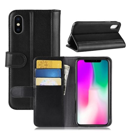 iPhone Xr beskyttelses deksel av behandlet kuskinn - svart