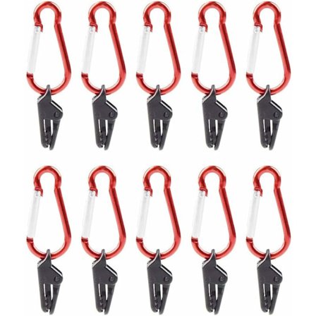 10 kappaletta pressuklipsiä karabiinihaalla telttaklipsi retkeilyteltta markiisi klipsi muoviset teltta pressuklipsit teltan napsautukset 