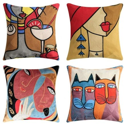 Sæt med 4 pudebetræk 45x45 cm dekorative sofapuder