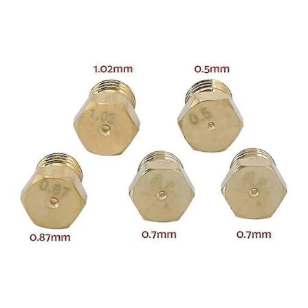 5x Brænder Gas Kogeplade LPG Konverteringssæt Dyser Injektorer 70 87 70 50 102 Komfurer Kogeplader Gas Komfur Gasdyser (LGL)