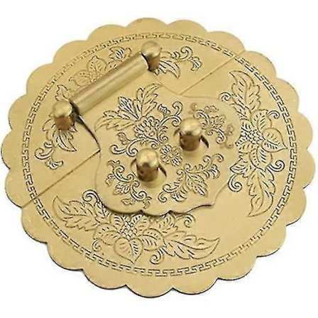 Rund Præget Messing Hasp Lås Dørlås Skab Skuffe Møbelbeslag Hasp