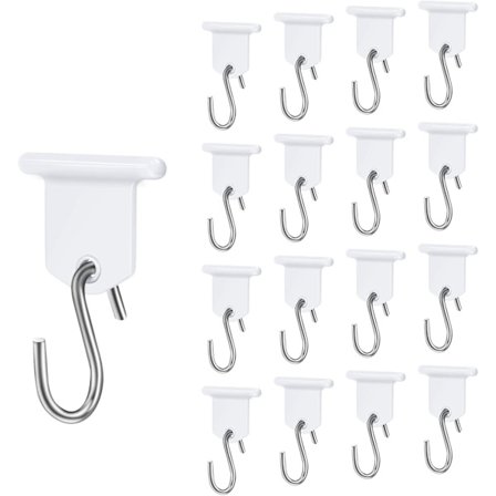 17 Par S-formade Markiskrokar för Husbil, Enkel Installation för Tält & Husvagn (Vit)_tfrf