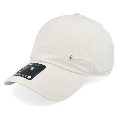 Nike - Beige - unconstructed - Cap - Dri-fit Club Cb Metal Swoosh L Bone/Metal Silver Dad Cap - Hatstore