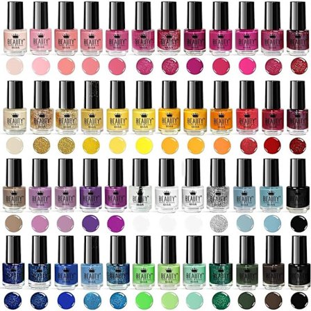 Envie de Color Komplett Nagellack Set 48 Moderna Färger + 2 Set Nagelkonst Stickers