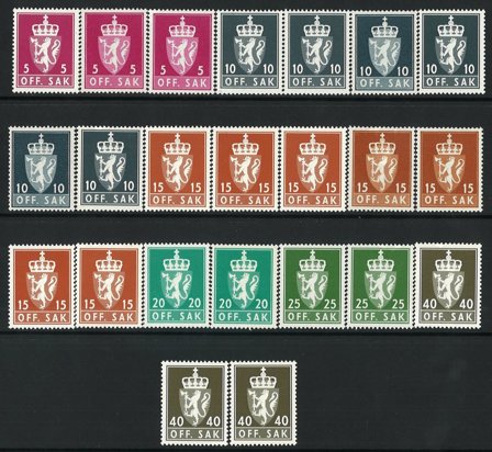 Norge Tjenestemærker - Dubletpakke - Postfrisk