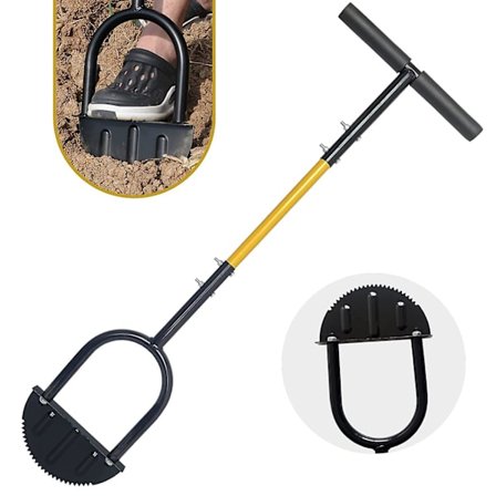 38 tommers manuell plenkantklipper, halvmåne gresskantklipper med T-formet langt håndtak, for fortau, innkjørsel, blomsterbed