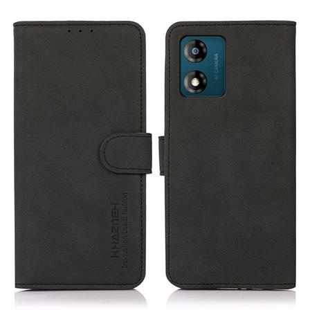 SKALO Motorola Moto E13 4G KHAZNEH Lompakkokotelo PU-nahasta - M Black