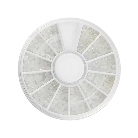 UNIQ Nail Art Gemstone Wheel Hvide Dekorationsperler, Makeup, Nail Art, Nail Stickers