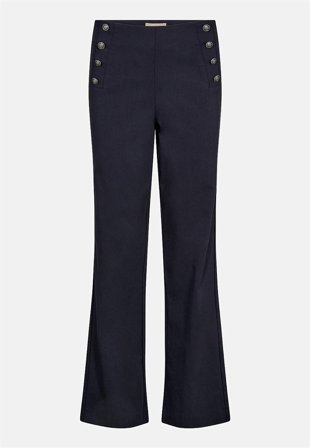 Soyaconcept - Bukser i bengalin med dekorative knapper i marine til damer i størrelse 46 - Cellbes